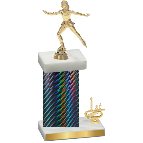 Accented Single Black Carbon Fiber First Place Skater Trophy