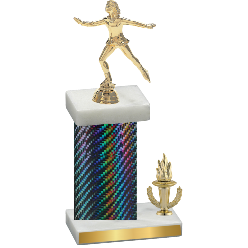 Accented Single Black Carbon Fiber Victory Skater Trophy