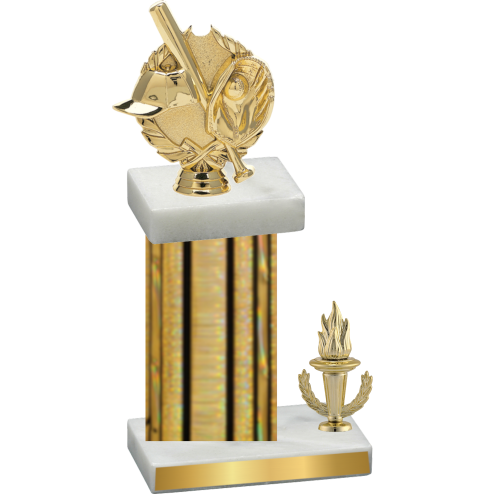 Accented Single Gold Glacier Victory Baseball Trophy