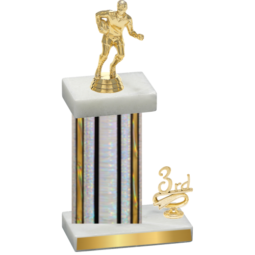 Accented Single Silver Glacier Third Place Rugby Trophy