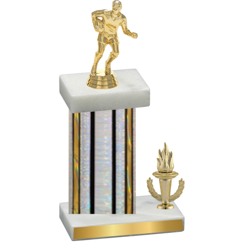 Accented Single Silver Glacier Victory Rugby Trophy