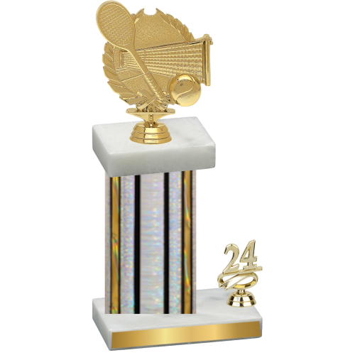 Accented Single Silver Glacier Year Tennis Trophy