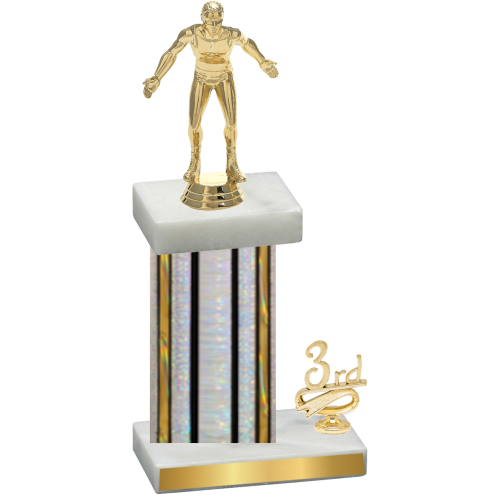 Accented Single Silver Glacier Third Place Wrestling Trophy