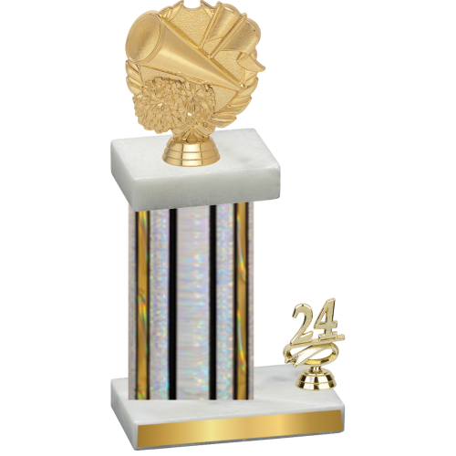 Accented Single Silver Glacier Year Cheerleading Trophy