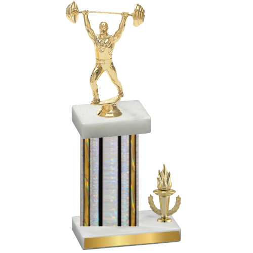 Accented Single Silver Glacier Victory Weights Trophy
