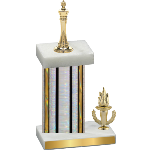 Accented Single Silver Glacier Victory Chess Trophy
