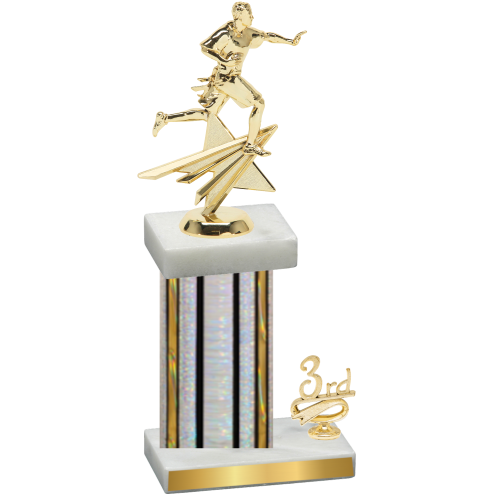 Accented Single Silver Glacier Third Place Flag Football Trophy