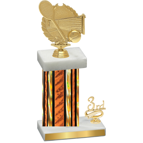 Accented Single Orange Glacier Third Place Tennis Trophy