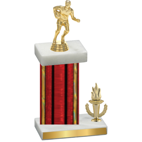 Accented Single Red Glacier Victory Rugby Trophy