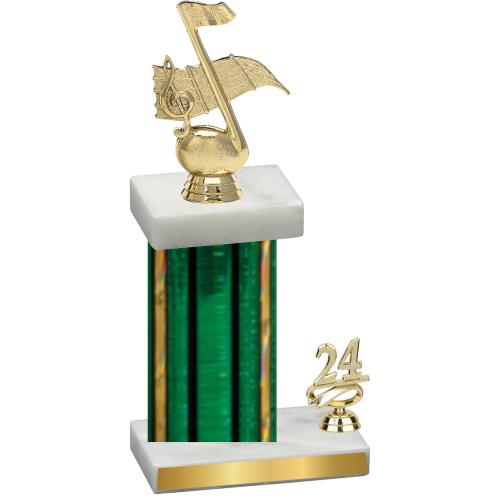 Accented Single Green Glacier Year Music Trophy