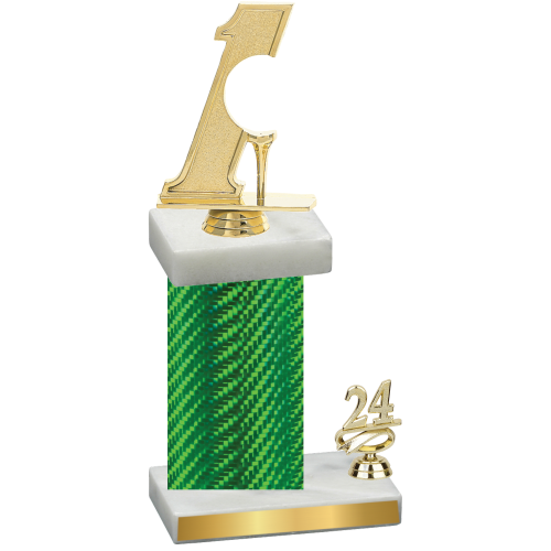 Accented Single Green Carbon Fiber Year Golf Trophy