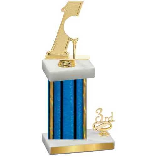 Accented Single Blue Glacier Third Place Golf Trophy