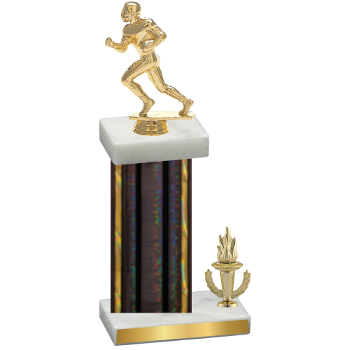 Accented Single Black Glacier Victory Football Trophy