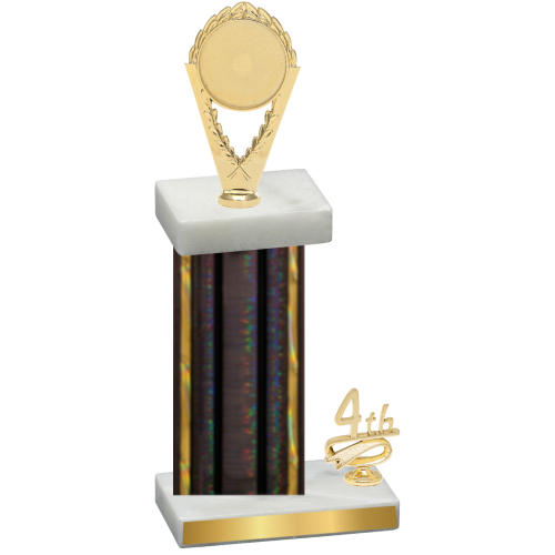 Accented Single Black Glacier Fourth Place Insert Trophy