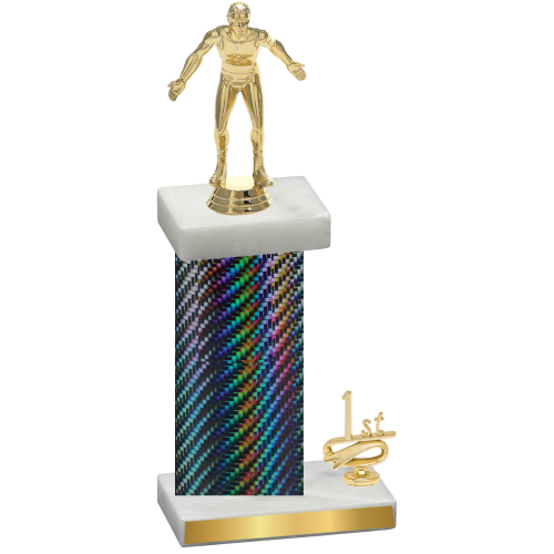 Accented Single Black Carbon Fiber First Place Wrestling Trophy
