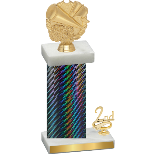 Accented Single Black Carbon Fiber Second Place Cheerleading Trophy