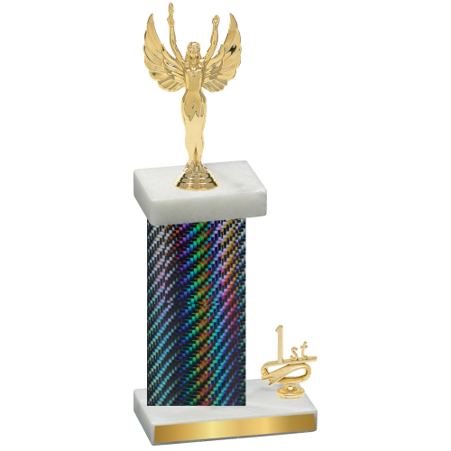 Accented Single Black Carbon Fiber First Place Victory Trophy