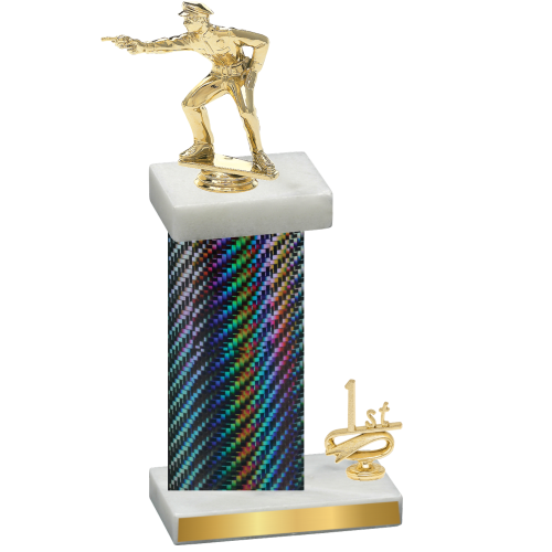 Accented Single Black Carbon Fiber First Place Shooter Trophy