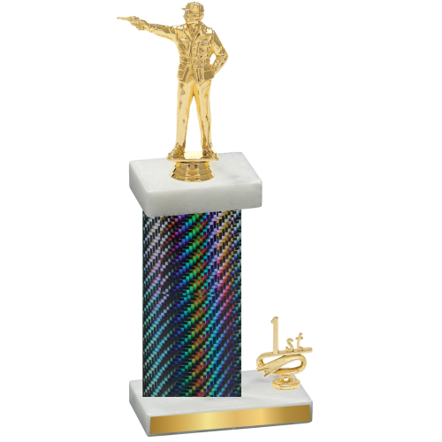 Accented Single Black Carbon Fiber First Place Shooter Trophy