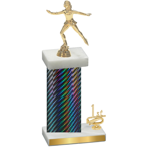 Accented Single Black Carbon Fiber First Place Skater Trophy