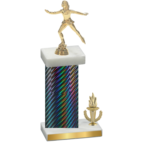 Accented Single Black Carbon Fiber Victory Skater Trophy