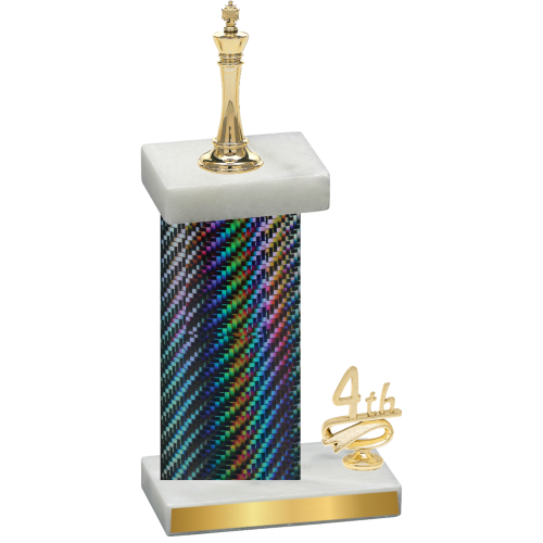 Accented Single Black Carbon Fiber Fourth Place Chess Trophy