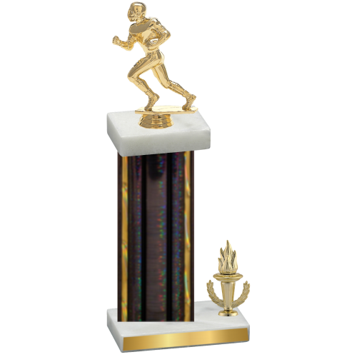 Accented Single Black Glacier Victory Football Trophy