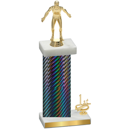 Accented Single Black Carbon Fiber First Place Wrestling Trophy