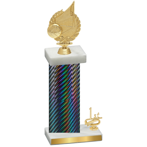 Accented Single Black Carbon Fiber First Place Volleyball Trophy