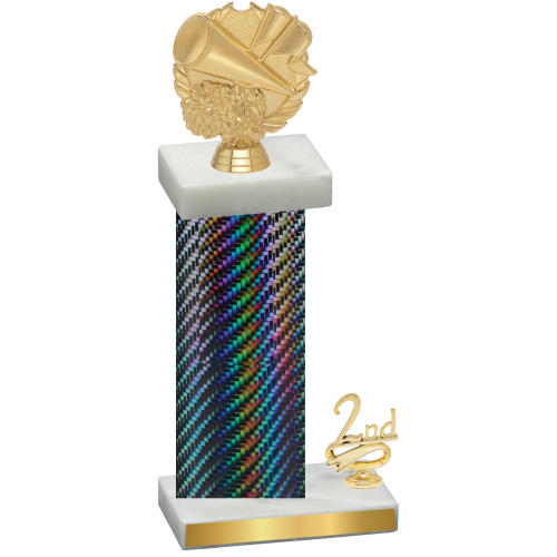Accented Single Black Carbon Fiber Second Place Cheerleading Trophy
