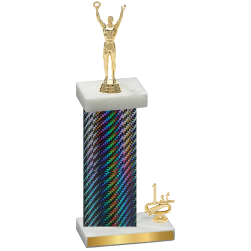 Accented Single Black Carbon Fiber First Place Victory Trophy