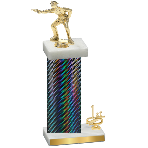 Accented Single Black Carbon Fiber First Place Shooter Trophy