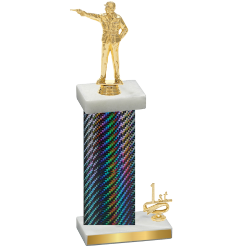 Accented Single Black Carbon Fiber First Place Shooter Trophy