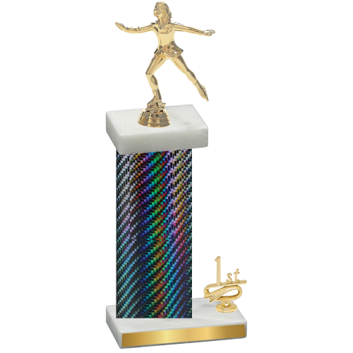 Accented Single Black Carbon Fiber First Place Skater Trophy