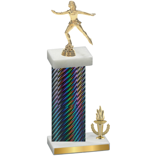 Accented Single Black Carbon Fiber Victory Skater Trophy