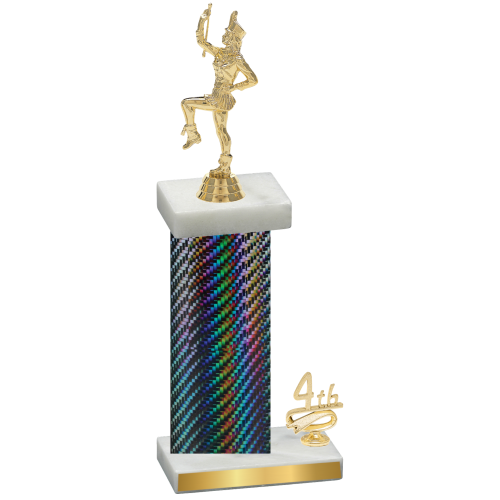 Accented Single Black Carbon Fiber Fourth Place Majorette Trophy