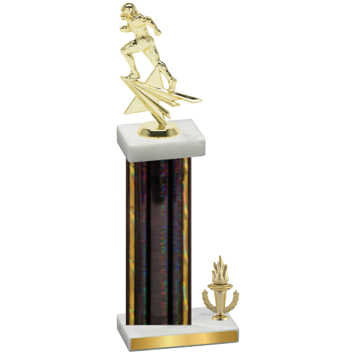 Accented Single Black Glacier Victory Football Trophy