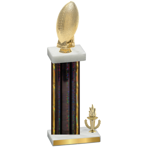 Accented Single Black Glacier Victory Football Trophy