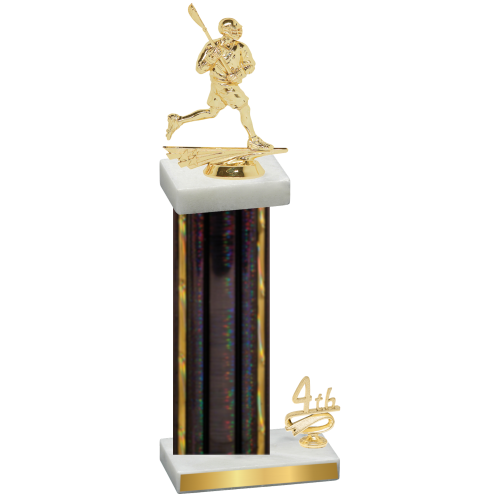 Accented Single Black Glacier Fourth Place Lacrosse Trophy