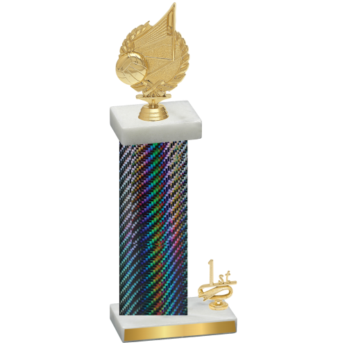 Accented Single Black Carbon Fiber First Place Volleyball Trophy