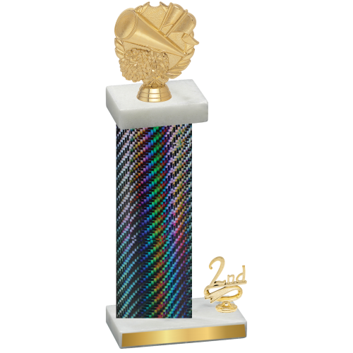 Accented Single Black Carbon Fiber Second Place Cheerleading Trophy