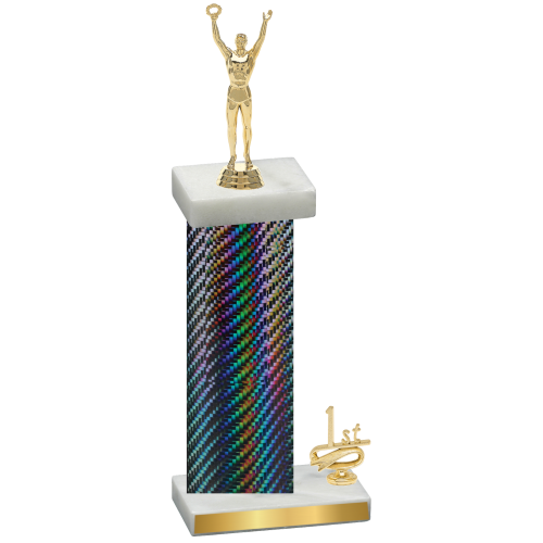 Accented Single Black Carbon Fiber First Place Victory Trophy