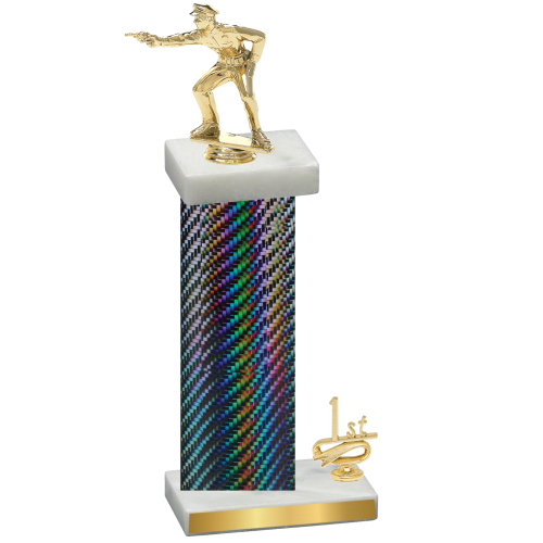 Accented Single Black Carbon Fiber First Place Shooter Trophy