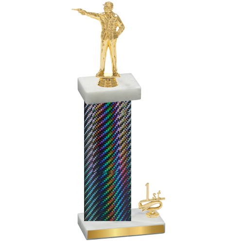 Accented Single Black Carbon Fiber First Place Shooter Trophy