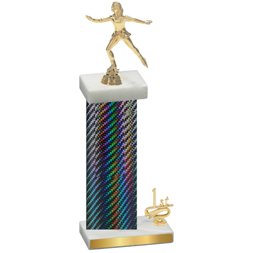 Accented Single Black Carbon Fiber First Place Skater Trophy