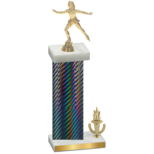 Accented Single Black Carbon Fiber Victory Skater Trophy