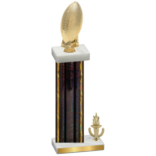 Accented Single Black Glacier Victory Football Trophy