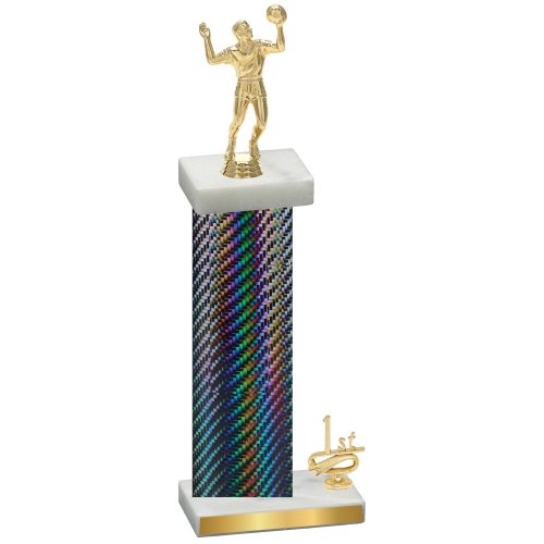 Accented Single Black Carbon Fiber First Place Volleyball Trophy