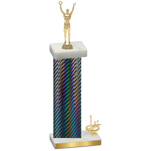 Accented Single Black Carbon Fiber First Place Victory Trophy