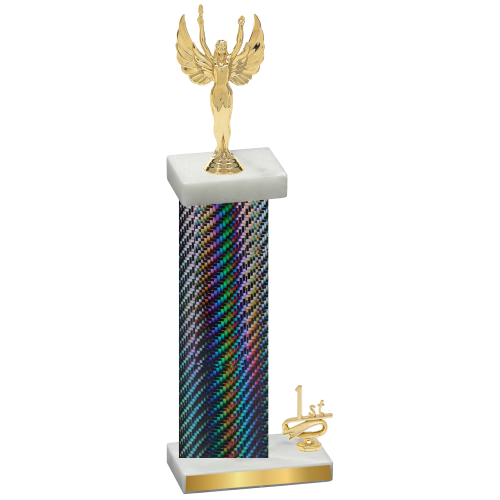 Accented Single Black Carbon Fiber First Place Victory Trophy